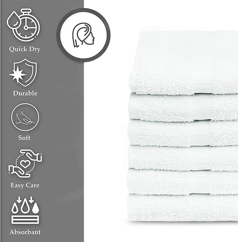 GOLD TEXTILES Bulk Bath Towels White 12 Pack (22x44 Inches) Economy Light Weight Easycare - Image 2